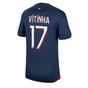 Lacne Muži Futbalové dres Paris Saint-Germain Vitinha Ferreira #17 2023-24 Krátky Rukáv - Domáci